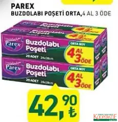 PAREX BUZDOLABI POŞETİ ORTA 4 AL 3 ÖDE indirimli fiyat PAREX BUZDOLABI POŞETİ ORTA 4 AL 3 ÖDE fiyat ve kampanya bilgisi